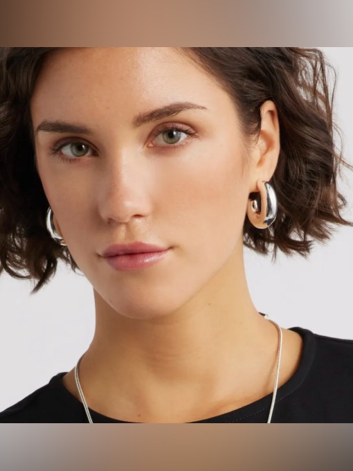 Nordstrom Nordstrom Oval Polished Hoop Earrings New